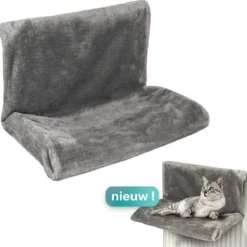 Kattenhangmat Momo – Radiator – Kattenmand – Grijs – Hangmat Kat – Radiatorhangmat – Radiatormand Kat