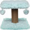 Topmast Krabpaal Fluffy Langhaar – Nairobi – Lichtblauw – 34 X 34 X 34 Cm – Krabpaal Voor Katten – Met Kattenspeeltjes – Duurzaam Sisal Touw