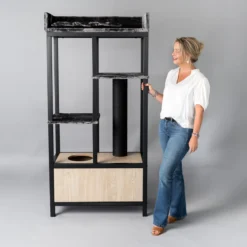 RHRQuality Maine Coon Feline Elite 190 Blackline Donkergrijs – Krabpaal Krabmeubel Voor Grote Katten