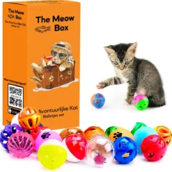 Allerion Kattenspeelgoed Balletjes Set – Katten Speeltjes Intelligentie – 42-delig – Plastic Balletjes – Verschillende Vormen En Kleuren