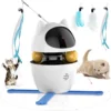 Kattenspeeltje Met Laser, Veertjes In Wit, 4 In 1 Electrisch |bewegend -multifunctioneel, Intelligent Kattenspeelgoed, Cat Toys, Poezen, USB Opladen | Bewegend Kattenspeeltje Laser – Interactief Speelgoed Katten Laserpen – Laserlampje Kat – Kittens
