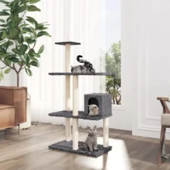 VidaXL Kattenmeubel Met Sisal Krabpalen 119 Cm Donkergrijs