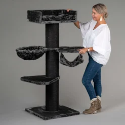 Krabpaal Voor Grote Katten Royalty Blackline Crown Plus Donker Grijs Van RHRQuality