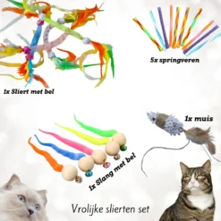 CHICNEST – Katten Speelgoed – Katten Speeltjes – Kitten Speeltjes – Kattenveertjes – Kitten Speelgoed – Speelgoed Voor Katten – Katten Speeltje – Speelgoed Voor Kittens – Speelgoed Set Voor Katten
