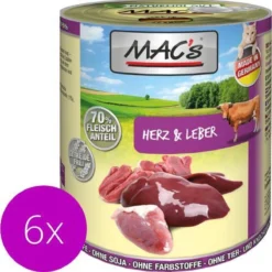 MAC’s Kattenvoer Natvoer Blik – 70% Hart & Lever – 6 X 800g