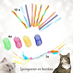 CHICNEST – Katten Speelgoed Veertjes – Katten Speeltjes – Kitten Speeltjes – Kattenveertjes – Kitten Speelgoed – Speelgoed Voor Katten – Katten Speeltje – Veertjes Voor Katten – Speelgoed Set Voor Katten