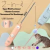 Laserpen – USB Oplaadbaar – 2-in-1 Kattenspeeltjes – Kattenhengel – 7 Verschillende Standen – Laserlampje Kat – Laser Pointer – Zaklamp