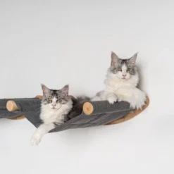 RHRQuality Wandmeubel Wandmontage Klimmuur Kat 53 X 43cm Luxe Hangmat XXL Grijs Klim Wand Muur Krabpaal Katten Muurbevestiging