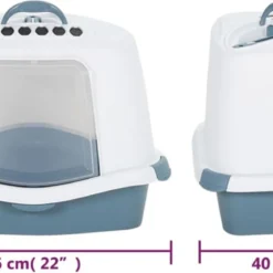 VidaXL Kattenbak 56x40x40 Cm Polypropeen Wit En Blauw