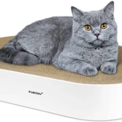 Cat Scratcher, 63x 35 X 10cm Ovale Golfkartonnen Kladblok, Ronde Cat Scratching Lounge Bed Sofa, Cat Scratcher Bowl Met Organic Catnip (Home Clean Design Met Scratcher Box)