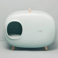 Design Kattenbak MakeSure! Met Lade – 4 Kleuren Mintgroen – Wit – Mosgroen En Lichtblauw 60x38x45cm Inclusief Lade, Uitlooprooster En Schepje