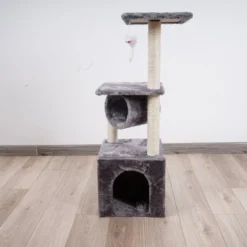 Katten Krabpaal – 90 Cm – Speelhuis Voor Kat – Sisal – Grijs