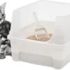 Kattenbak Met Hoge Zijwanden, Geen Lekkende Kattenbakvulling, Afneembare Hoge Rand, Instaphoogte: 15 Cm, Incl. Schepje, Voor Katten – Kattenbak