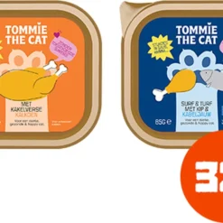 Tommie The Cat – Kattenvoer Natvoer – Verse Stukjes In Saus Mix Smaken – Voordeel Verpakking – 32 Stuks – 85 Gram Per Stuk – Zonder Suiker En Graanvrij