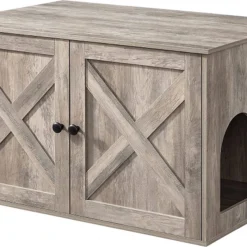 MaxxPet Houten Kattenhuis – Katten Bench – Kattenbed – Katten Hok – 80x53x50cm – Ivory Bruin