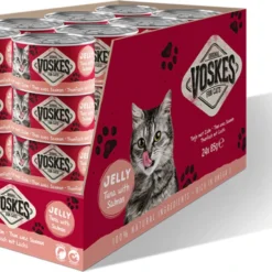Voskes Kattenvoer Nat Tonijn Met Zalm – 24x 85gr – Voordeelverpakking