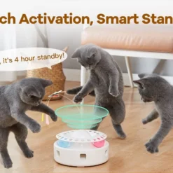 Kat Speelgoed 3-In-1 Smart Interactieve Intelligente Kitten Speelgoed, Fladderende Vlinder, Willekeurige Bewegende Veer, Beweeg Fit En Gezond Speeltje Huisdier Poes Kat Kitten