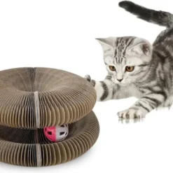 Katten Krab Orgel Met Bal – Het Ultieme Inklapbare Katten Krabspeelgoed Voor Je Kat – Krabpaal En Speelgoed In één – Kattenspeeltjes – Biologisch Speelgoed