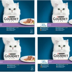 4x Gourmet Perle – Land En Zee Duo – Rund & Kip – Kattenvoer – 12x85g