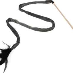 Nobleza Kattenhengel Met Veren – Kattenspeelgoed – Speelstok Kat – Speelhengel Kat – Katten Speelhengel – Kattenspeelstok – Hengel Kat – Knisperend Kattenspeeltje – Bruin