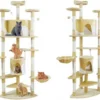 Katten Krabpaal 200 Cm – 6 Etages – Zacht Velours – Urenlang Speelplezier – Kattenhuisjes – 5 Platformen – Kado Tip