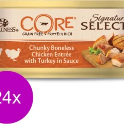 Wellness Core Signature Selects Chunky Kip/Kalkoen – Kattenvoer – 24 X 79 G