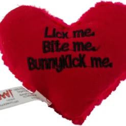 Yeowww! The Hearrrts “Lick Me, Bite Me, Bunnykick Me” – Kattenspeelgoed Met Kattenkruid – Catnip – Onweerstaanbaar Voor Katten – 11,5 X 10,5 Cm – Rood – One Size