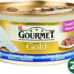 Gourmet Gold Luxe Mix Zeevis In Saus Met Spinazie Kattenvoer 48x 85 Gr