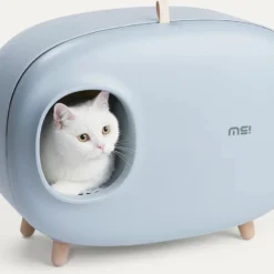 Design Kattenbak MakeSure! Met Lade – 4 Kleuren Lichtblauw – Wit – Mintgroen, Mosgroen 60x38x45cm Inclusief Lade, Uitlooprooster En Schepje