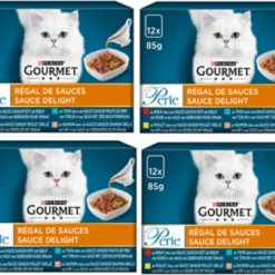 4x Gourmet Perle – Sauce Delight Vlees & Vis – Kattenvoer – 12x85g