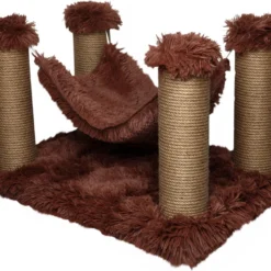 Topmast Krabpaal Fluffy Maui – Bruin – 59 X 39 X 34 Cm – Katten Hangmat – Made In EU – Krabpaal Voor Katten – Stevig Sisal Touw