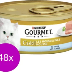 Gourmet Gold Mousse 85 G – Kattenvoer – 48 X Tonijn