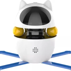 Kattenspeeltje Met Laser – Automatische Katten Speelgoed – Interactieve Speelgoed Voor Katten – Wit Met Laser, Veertjes En Ballen – Laserspeelgoed