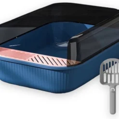 Kattenbak – Blauw – Open – Incl. Schep – Modern – Hip – Trendy – Design Kattenbak