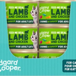 18x Edgard & Cooper Kattenvoer Chunks Lam – Kip 85 Gr