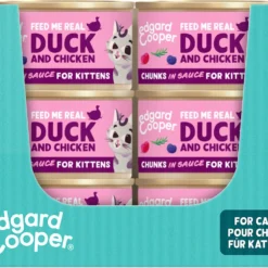 18x Edgard & Cooper Kattenvoer Kitten Chunks Eend – Kip 85 Gr