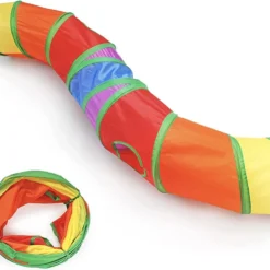 NextPro Kattentunnel Met Kijkgaten, Inklapbare S-vormige Huisdiertunnel Voor Indoor Katten