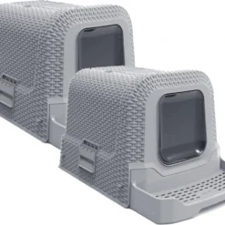 Adori Kattentoilet Rattan 69x42x41 Cm – Kattenbak – 2 X Grijs