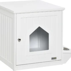 PawHut Katzentoilett Mit Schräger Fressnapf D31-037