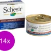 Schesir Kat Blik Gekookte Vis 85 G – Kattenvoer – 14 X Tonijn&Ansjovis&Rijst