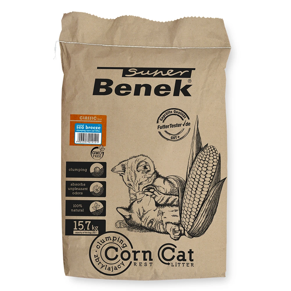 25 L Super Benek Corn Cat Sea Breeze Kattenbakvulling