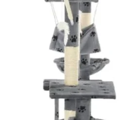 VidaXL Kattenpaal Met Sisal Krabpalen 230-250 Cm Pootafdrukken Grijs