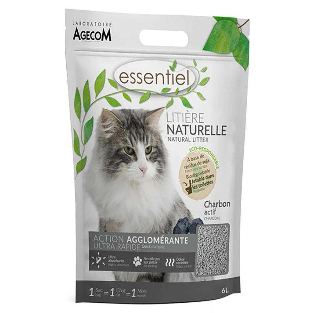 Essentiel Natural Kattenbakvulling Met Actieve Kool β 6 L