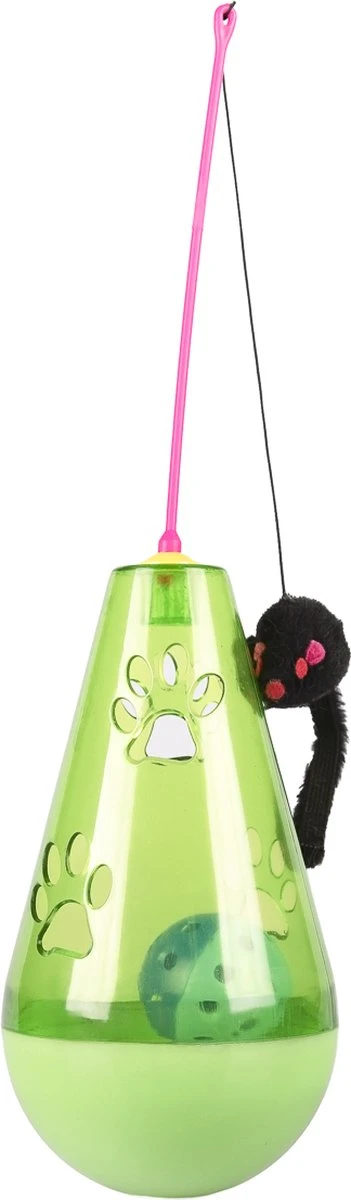 Relaxdays Kattenspeelgoed Interactief β Kattenspeeltje Hengel β Speelbal β Katten Speeltje Groen