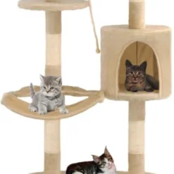 VidaLife Kattenkrabpaal Met Sisal Krabpalen Wandmontage 194 Cm Beige