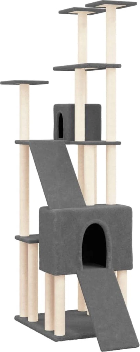 La Dolce Vita β Kattenmeubel Met Sisal Krabpalen 190 Cm Donkergrijs
