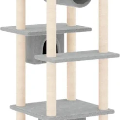 La Dolce Vita – Kattenmeubel Met Sisal Krabpalen 169 Cm Lichtgrijs