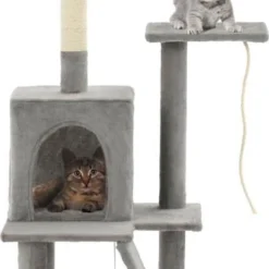 VidaXL Kattenkrabpaal Met Sisal Krabpalen 120 Cm Grijs