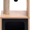 Monkey’s Krabpaal – Krabpaal Voor Katten – Krabpaal Hout – Krapbaal Met Huisje En Speelbal – 60cm Hoog
