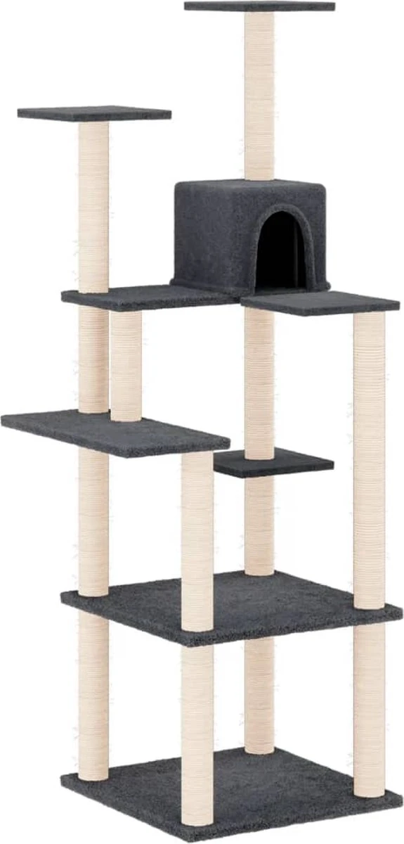 La Dolce Vita β Kattenmeubel Met Sisal Krabpalen 153 Cm Donkergrijs
